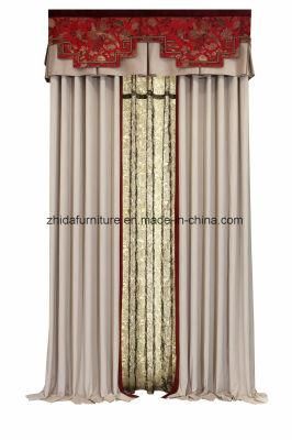 Zhida New Chinese Style European Design Living Room Window Curtains 100% Polyester Fabric Curtain for Hotel