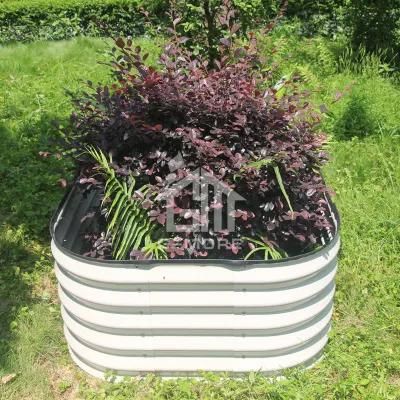 G-More 90X120X44cm Outdoor Steel Raised Garden Bed, Sliver/Ivory Raised Seed Beds