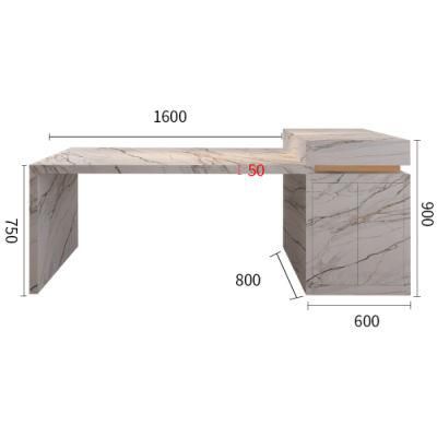 European Style Marble Dining Table Gold-Decorated Kitchen Cabinet