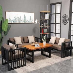 Metal Frame Office Furniture Sectional Sofa with Coffee Table