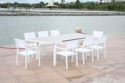 Foshan European OEM Customized Metal Outdoor Chairs Extensible Dining Table