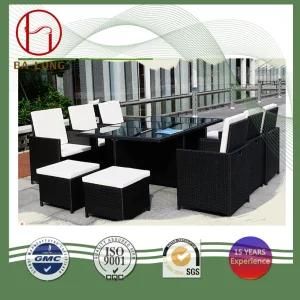 Modern 11PCS Leisure Rattan Patio Garden Outdoor Dining Table and Chair Cube Set