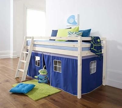 European Kids Furniture Solid Wood MID-Sleeper Bed with Tent