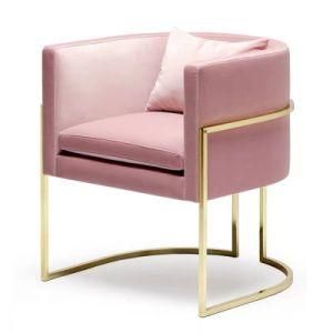 Modern Golden Stainless Steel Frame Furniture Single Sofa