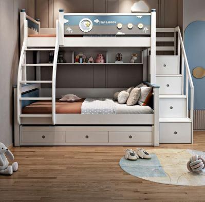 All Solid Wood Children&prime;s Bed Bunk Bed Mediterranean Pine Bunk Combination High and Low Bed Child Mother Two-Layer Bed