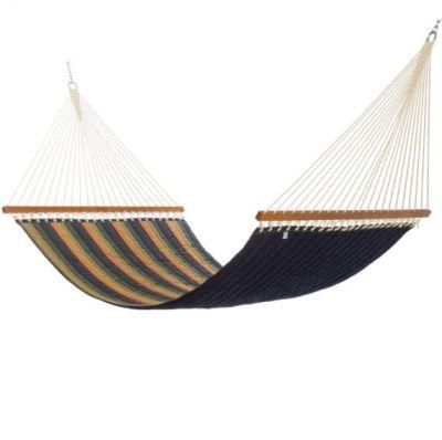Double Two Person Polyester Spreader Bar Hammock Quilted Fabric Forest
