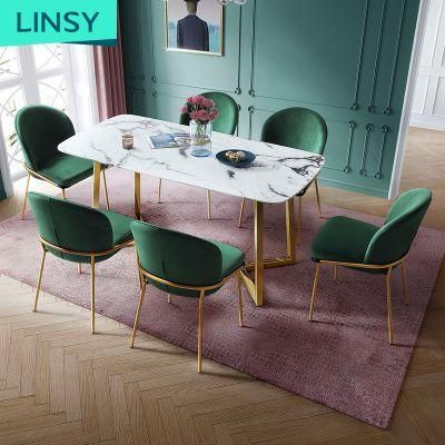 Linsy European Style Luxury 4 6 People Marble Dining Table Set Ls147r1-a