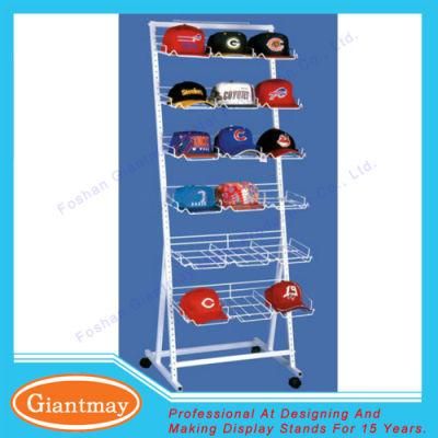 6 Tiers White Retail Wire Hat Display Rack for Retail Store