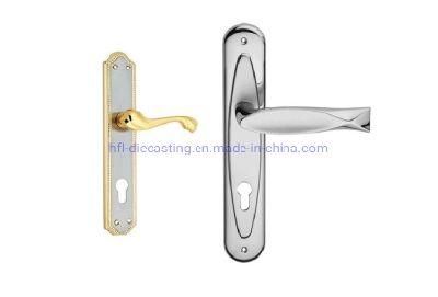 Exterior Door Lock Set with Door Handle and Plate European Zinc Alloy Door Handle Die Casting Handle