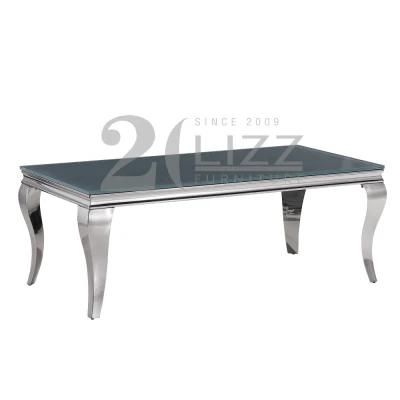 Nordic Modern Design Home Furniture Silver Metal Leg Restaurant Dining Room Table Set