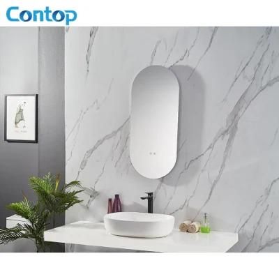 SAA Approval Australia Standard Home Furniture Oval Wall Bathroom LED Decorated Frameless Mirror with Light
