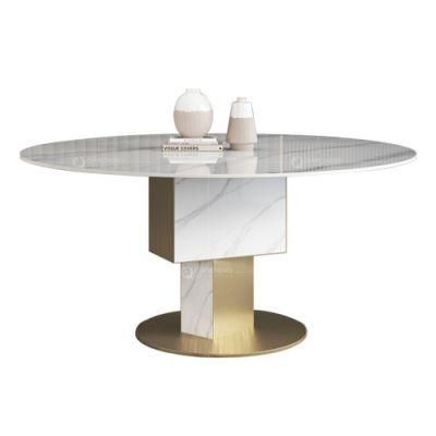 European Designer Modern Gold Stainless Steel Dining Table