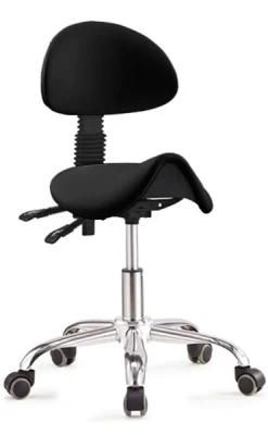 Ergonomic Beauty Salon Saddle Stool with Backrest