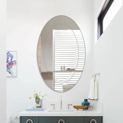 Round Beveled Polished Frameless Wall Mirror for Bathroom, Vanity, Bedroom (24&quot; Round)