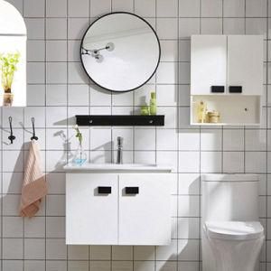 Fashion PVC Bathroom Vanity Wall Mounted with Round Mirror
