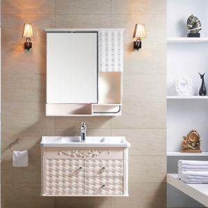 Simple Carve PVC Bathroom Vanity with Wall Mounting