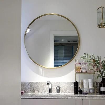 Round Stainless Steel Copper Free Mirror Light Luxury Bathroom Mirror