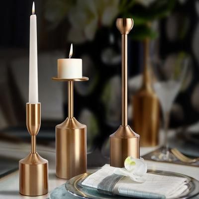 Hot Selling European Antique Candleholder Metal Holders Table Top Decorative Candle Sticks