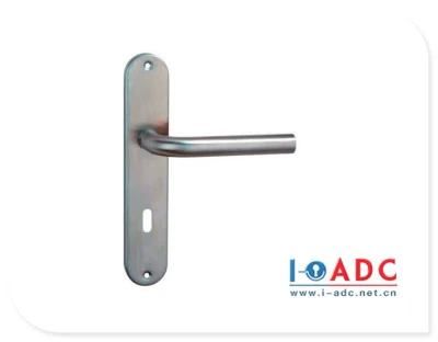 Square Type Stainless Steel Plate Door Lock Lever Handle on Plate