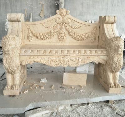 Outstanding Quality Outdoor Decorative Hand Carved Marble Benches Park Marble Bench for Sale