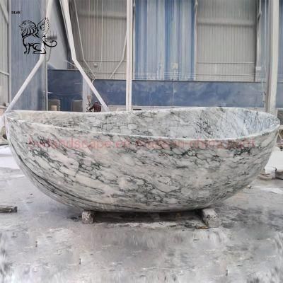 Blve European Style New Design Home Use Carrara White Marble Stone Bathtub for Sale