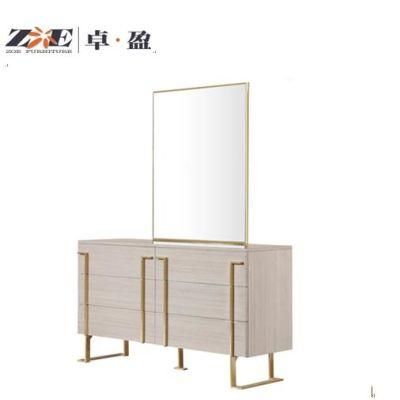 European Italian Style Fashion Home Furniture Modern Wooden Frame Painting Dressing Table with Mirror