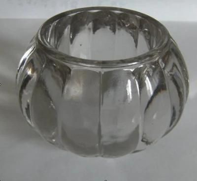 Stocks Clear Pumpkin Shaped Glass Candle Holder