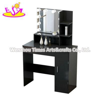 Customize Modern Black Wooden Makeup Table with Mirror W08h180