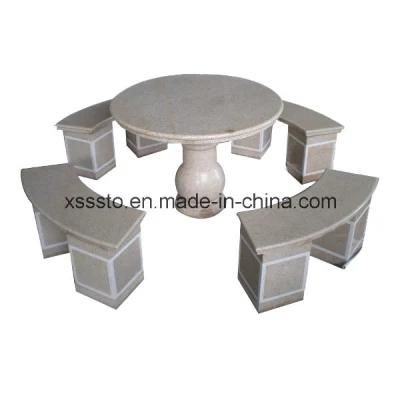 Granite Table and Benches for Garden Decoration