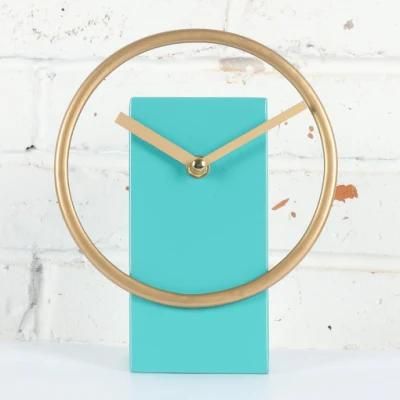 Iron Modern Style Table Clock, Promotional Gift Desk Clock, Metal Mantel Clock, Creativity Clock
