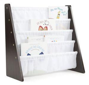 Wood Book Shelf Furniture Kindergarten Equipment with Nylon Fabric Carrier