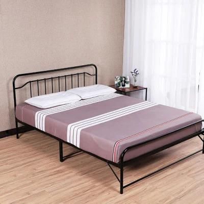 Factory Supplying Modern Design High Quality Double Size Metal Bed Frame for Apartment Metal Bed Frame