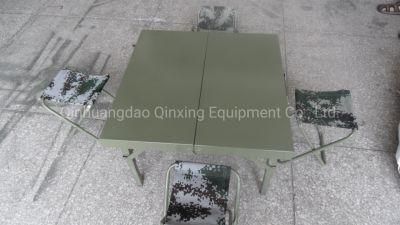 Qx Factory Army Military Filed Dining Table with Chairs