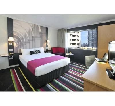 European Style Hotel Room Furniture Sets Commercial Use Wood Veneer