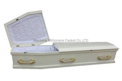 European Style Pearly Wood White Coffins
