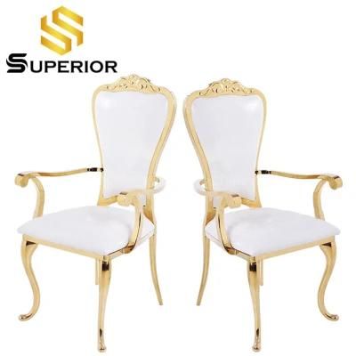 European Style Restaurant Luxury Upholstered Dining Chair with Armrest
