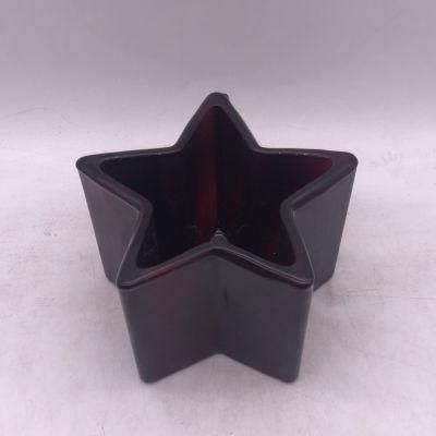 Star Shape Glass Candle Holder with Customized Spray Color