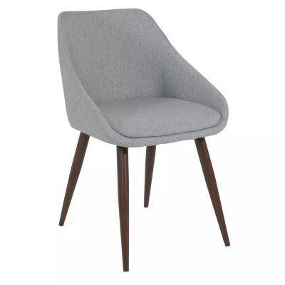 Home Furniture Comfortable Luxury Fabric Upholstered Dining Chair with Metal Legs