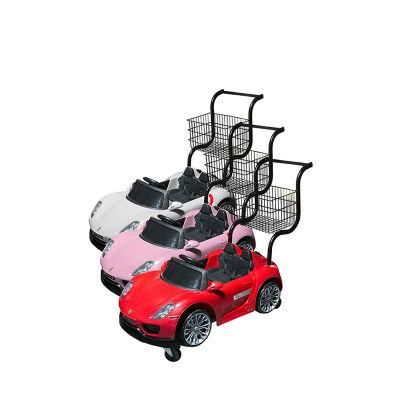New Style Luxury European Plastic Supermarket Kids Shopping Trolley with Toy Car Shopping Cart for Sale