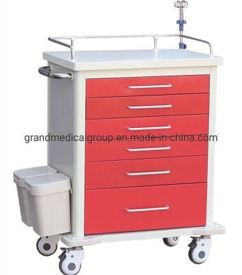 Talian European Design High Quality Advanced Medical Nursing Cart Emergency Crash Trolley Surgical Trolley with Drawers for Hospital Cart