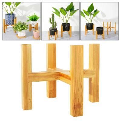 Four-Legged Wood Flower Pot Holder Plant and Succulent Flower Pot Base Display Stand Home Garden Patio Decoration Shelf
