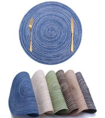 Eco-Friendly Home Natural Cotton PP Placemat Woven Table Dining Oval Round Placemat Set