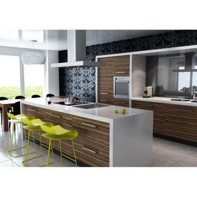 Wooden Grain Melamine Mixed with Lacquer Kitchen Cabinet Free Designs Modern Complete Kitchen