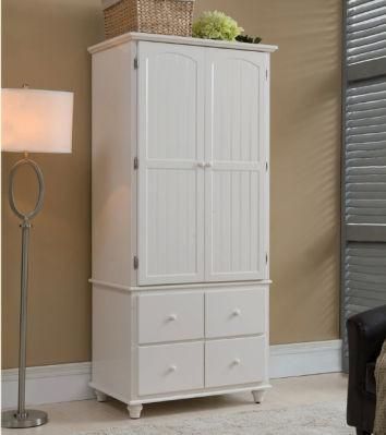 White Color European Style Wardrobe Made by Solid Wood (M-X1074)