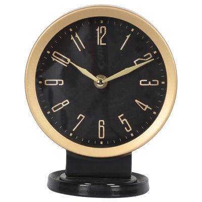 High Quality Novelty Metal Desk Gold Clock