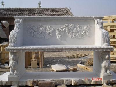 Hand Carved Natural Marble Benches European Marble Chairs for Garden Decoration