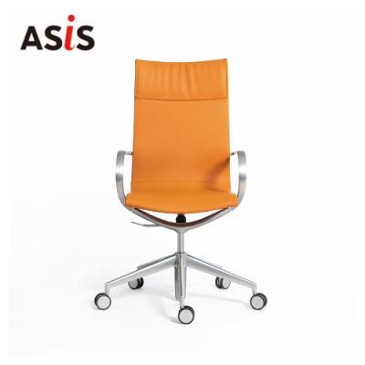 Asis Mercury High Back Adjustable Ergonomic European Style Genuine Leather Swivel Conference Chair
