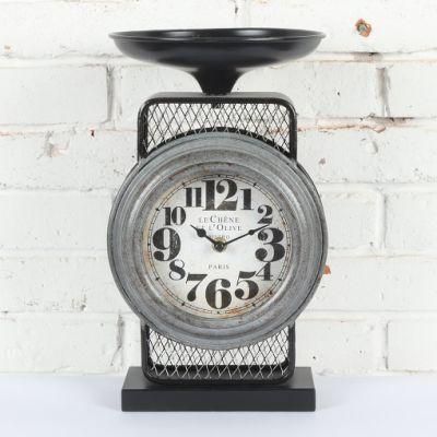 Scale Iron Table Clock for Living Room, Leader &amp; Unique Table Clock, Promotional Gift Clock, Desk Clock, Metal Table Clock, Mantel Clock