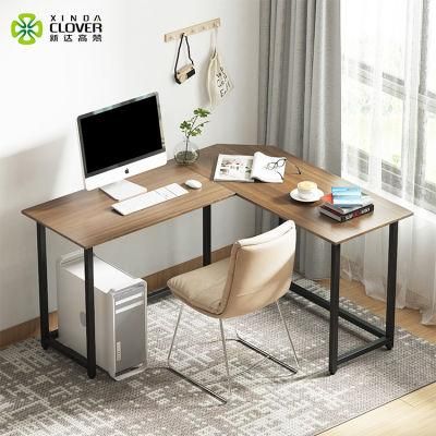 Wood White Furniture European Computer Table L Shape Luxury Modern Home Office Desk