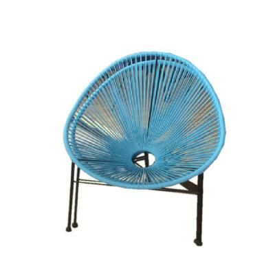 Steel PE Rattan Chair Outdoor Stackable Chair